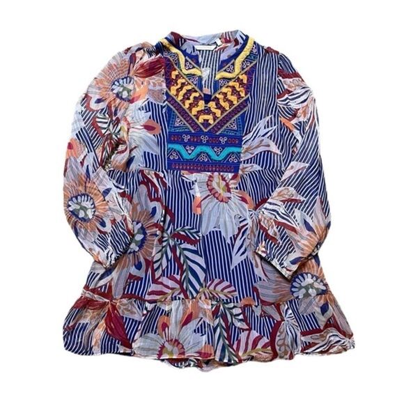 SOFT SURROUNDINGS Sheer Tory Tunic Shirt Size Medium - Picture 2 of 9